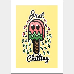 Just Chilling Watermelon Ghost Ice Lolly Posters and Art